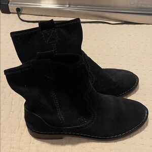 Clarks Black Suede Ankle Booties